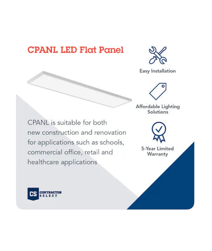 1 Ft. X 4 Ft. Dimmable Switchable White LED Panel Light (New in Box)