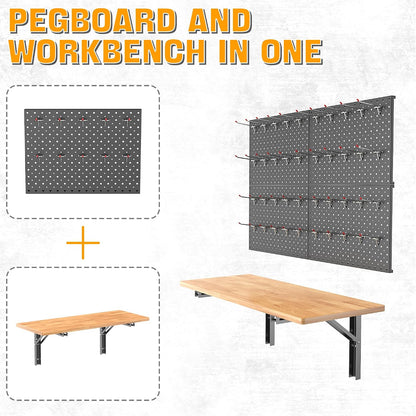 Ultrawall Folding Workbench w/ Pegboard