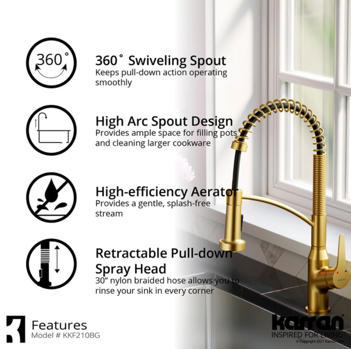 Karran inspired for Living Brushed Gold Faucet