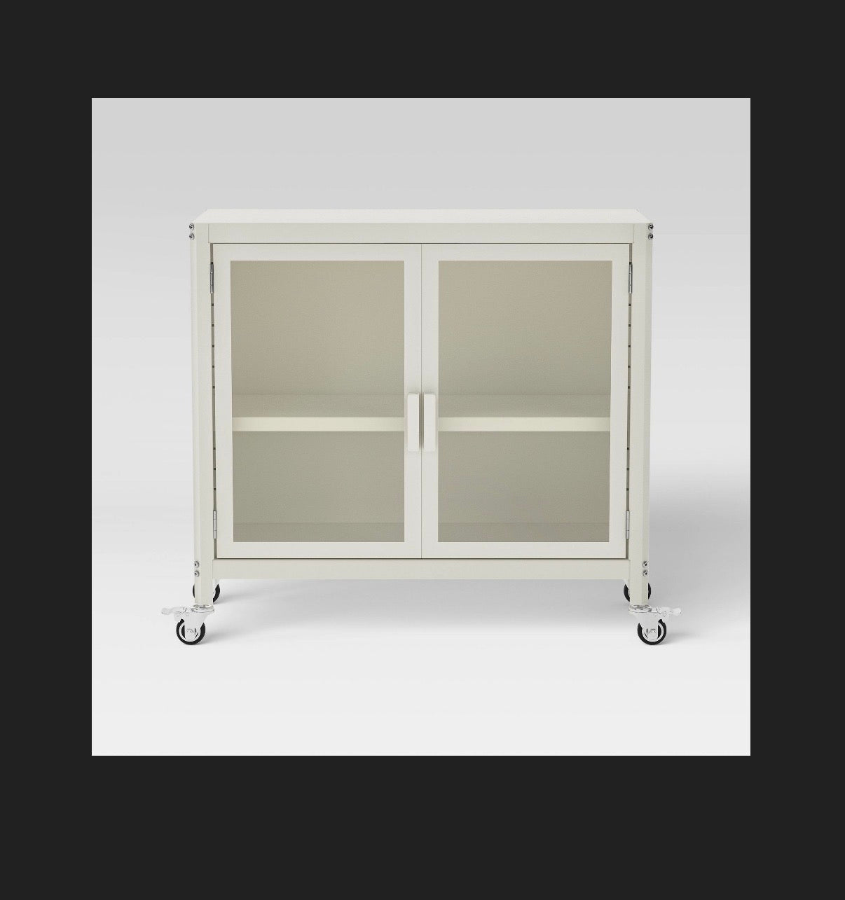 2 Door Metal Metal Rolling Locker Storage Cabinet (Chalk White) (New in Box)