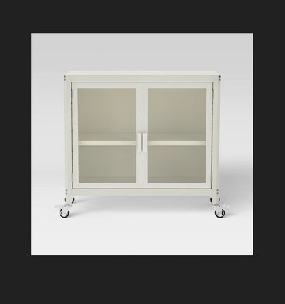 2 Door Metal Metal Rolling Locker Storage Cabinet (Chalk White) (New in Box)