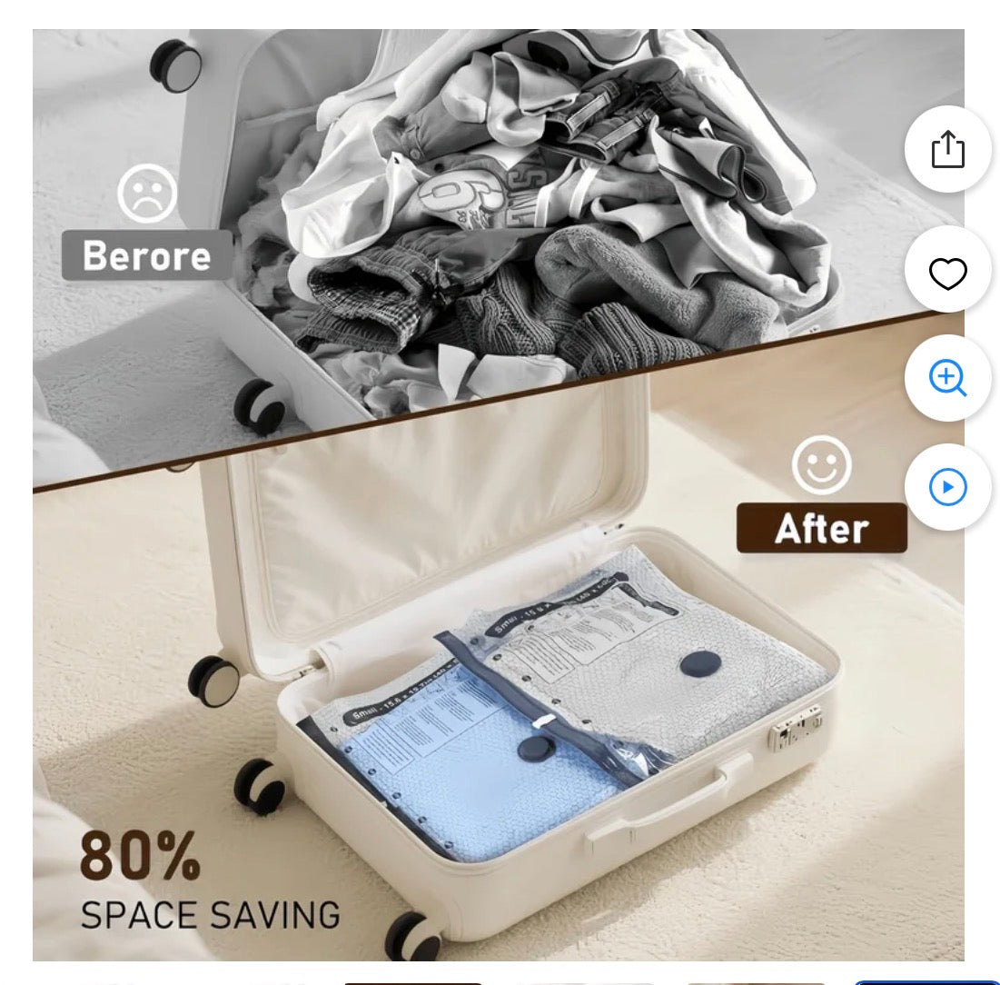 15 Pack Vacuum Storage Bags with Electric Pump, Space Saver Compression Bags for Travel and Moving, Reusable Airtight Sealer