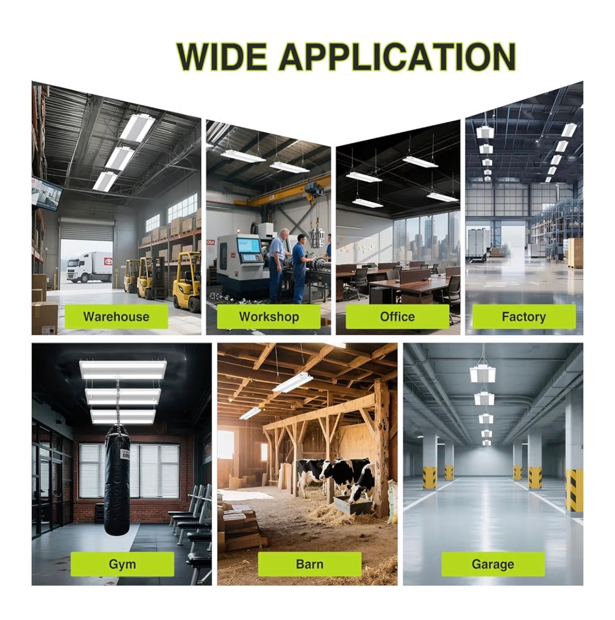 300W LED Linear High Bay Shop Light with Motion Sensor, Large Central Lighting Area, 45000LM, 120-277V, 0-10V, 5000K, Commercial Linear high Bay LED Shop Lights for Warehouse Industrial Garage (New in Box)
