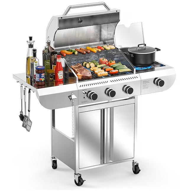 Silver 3 -Burner Liquid Propane Gas Grill