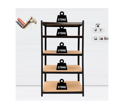 5 Tier 35 Inch X 16 Inch X 71 Inch Shelving Unit Boltless Garage Racking, Metal Storage Shelves, Racking Storage Unit for Home, Office, Garage, Kitchen, Bathroom Organization (Black) (New in Box)