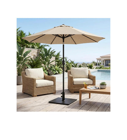 38 lb Heavy Duty Square Steel Plate Patio Market Table Umbrella Base Stand Weight for Outdoors (Black) (New in Box)