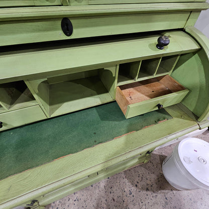 Antique Green Secretary/ Hutch