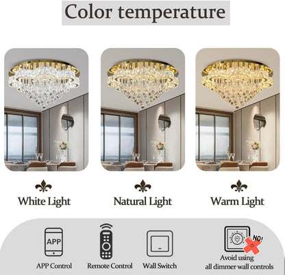 Flashing God 32" W Crystal Chandelier