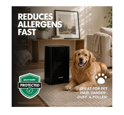 PuroAir 400 HEPA Air Purifier for Home Large Rooms Covers 2,000 Sq. Ft. Filters Up to 99.9 Percent of Pollutants, Smoke, Dust, Pollen, and VOCs Quiet HEPA Air Filters Air Purifiers for Bedroom (Black) (New in Box)