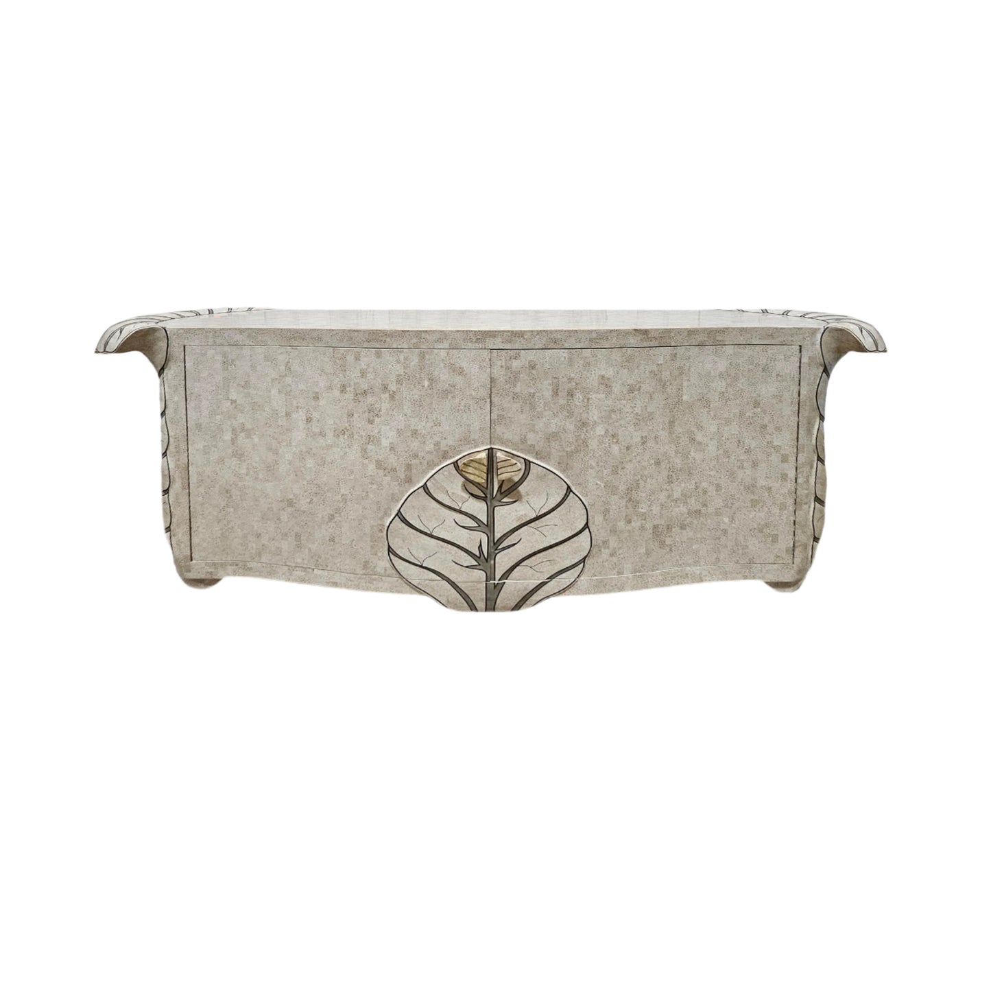 Retro Light Natural Sideboard with Leaf Motif