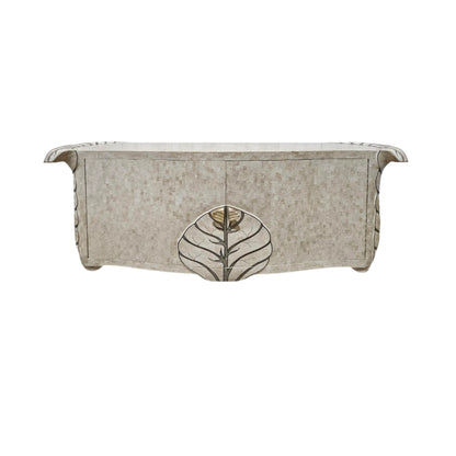 Retro Light Natural Sideboard with Leaf Motif