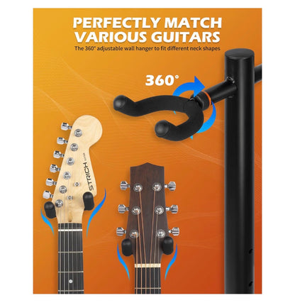 6 Adjustable Guitar Stand Holder-Heavy Duty Floor Stand for Acoustic, Electric, Brass, Banjos-Folding Multi-Holder FH-S6 (Black) (New in Box)
