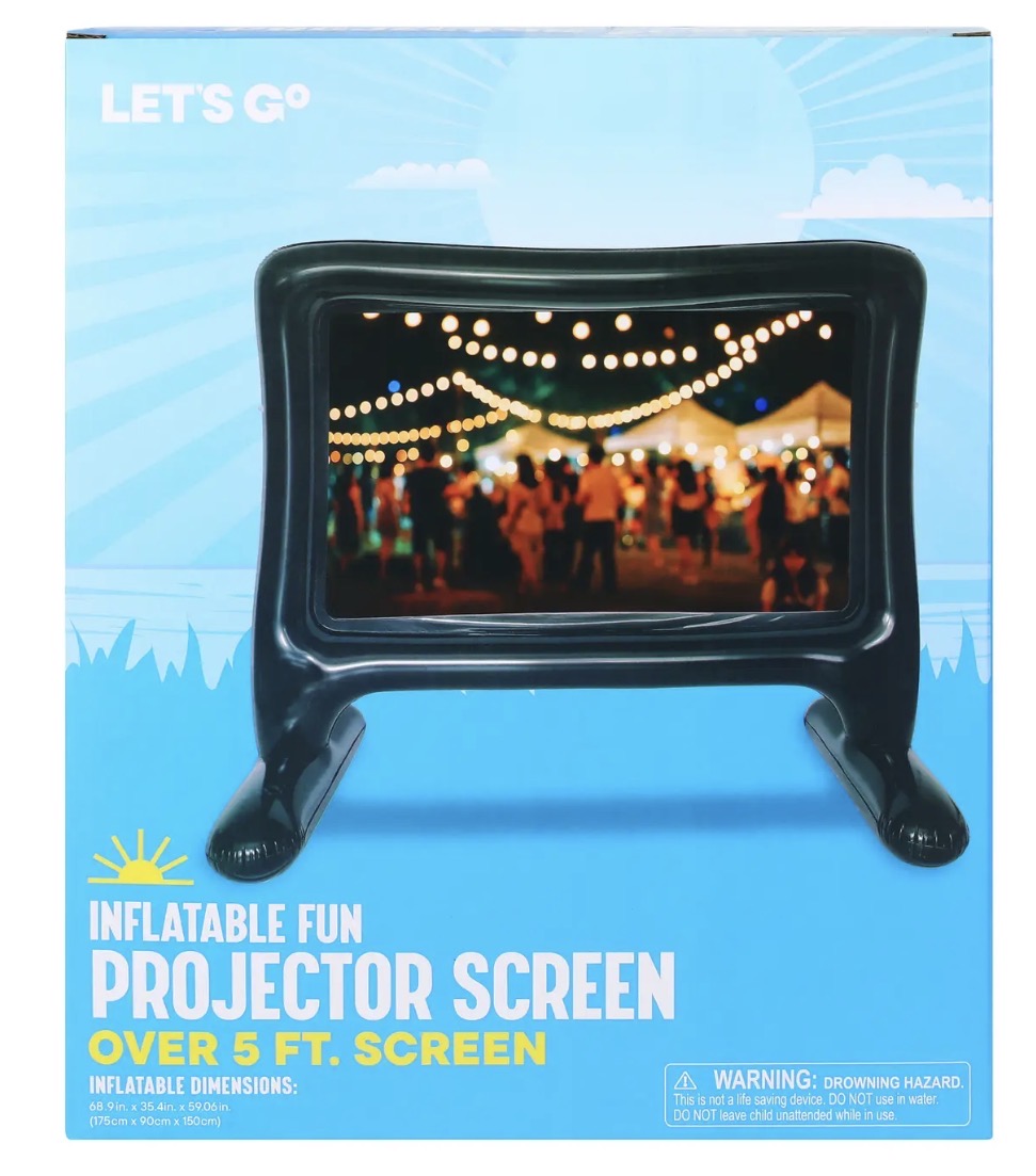 Inflatable Fun Projector Screen Over 5 Ft. Screen Indoor/Outdoor (New in Box)