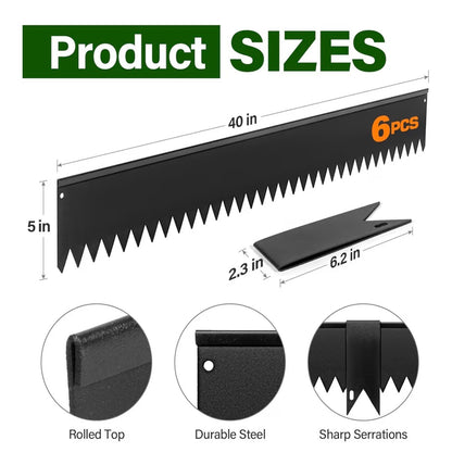 LAVEVE Landscape Edging Galvanized Steel Black Hammer-in Metal Garden Edging Border with Clips, Suitable for Garden Fence, Paver Edging, Lawn and Yard (New in Box)
