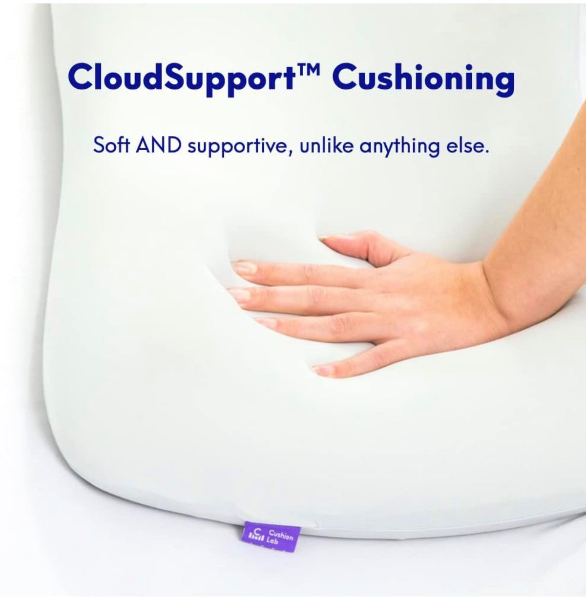C Cushion Lab Deep Sleep Pillow Patented Ergonomic Contour Design for Slide & Back Sleeper, Orthopedic Cervical Shape Gently Cradles Head & Provides Neck Support & Shoulder Pain Relief (Light Gray) (New in Box)