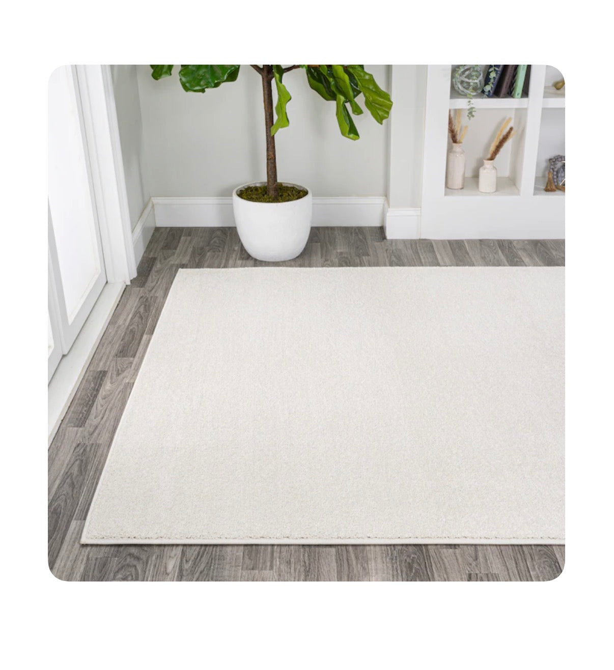 Super Soft Haze 9 Ft X 12 Ft. Loomed Polypropylene Cream Rectangular Indoor Solid Mid Century Modern (New)