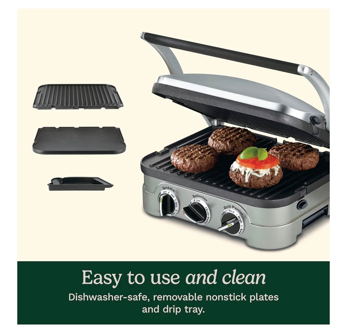 Cuisinart Griddler Indoor Grill, Panini Press, Sandwich Maker & More, 5-in-1 Grilling (New in Box)