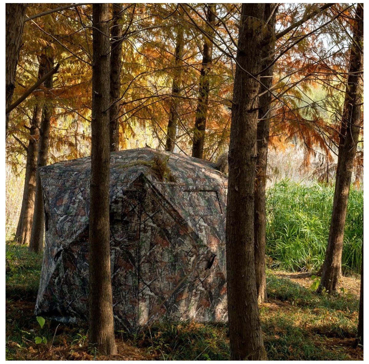 360 Degree See-Through Pop-Up Hunting Blind, 1-2 & 3-4 Person Ground Blind for Deer and Turkey with Single/Double Doors, Mud Flap and Portable Carry Bag (New in Box)