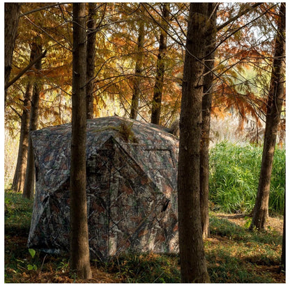360 Degree See-Through Pop-Up Hunting Blind, 1-2 & 3-4 Person Ground Blind for Deer and Turkey with Single/Double Doors, Mud Flap and Portable Carry Bag (New in Box)