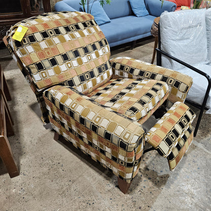 Patterned Upholstered Recliner Armchair