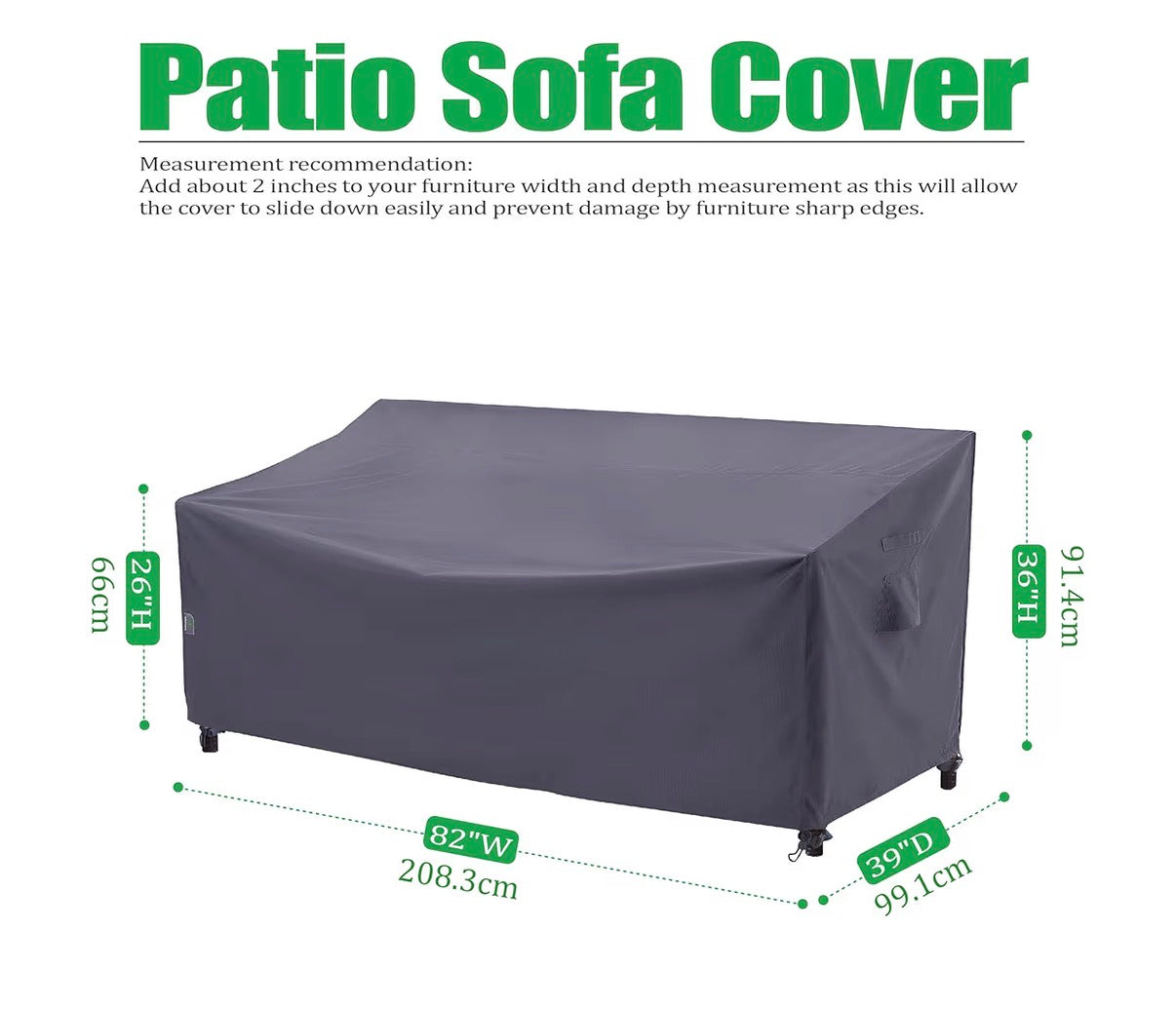 F&J Outdoor Heavy Duty 3 Seater Patio Sofa Cover