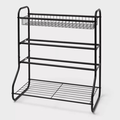 (New) 4-Tier Shoe Rack with Basket - Brightroom