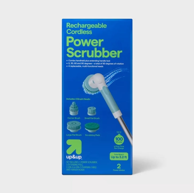 (New) Power Scrubber with Attachments Handheld Plus Extended Handle