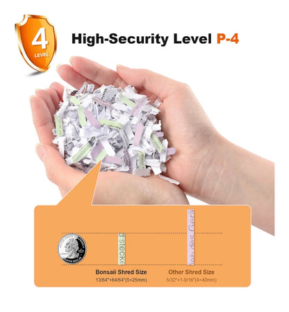 Bonsaii 12 Sheet Paper Shredder for Home Office, Heavy Duty Cross Cut Shredder with 5.5 Gal Pullout Bin