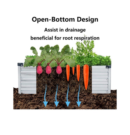 Meberam 3 Pack 6 Ft. X 3 Ft. X 1 Ft. Galvanized Raised Garden Beds Kit Outdoor Metal Gardening Planter Box for Vegetable Elevated Flower Herbs (Silver) (New in Box)