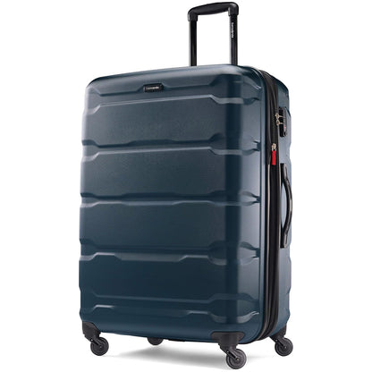 (New) Samsonite Omni PC Hardside Expandable Luggage with Spinner Wheels, Teal, Checked-Large 28-Inch
