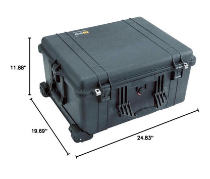 Pelican 1610 Case with Foam Water Tight Copolymer Case with Foam and Wheels for Telescopes, Camera Gear and Optics (Black) (New in Box)