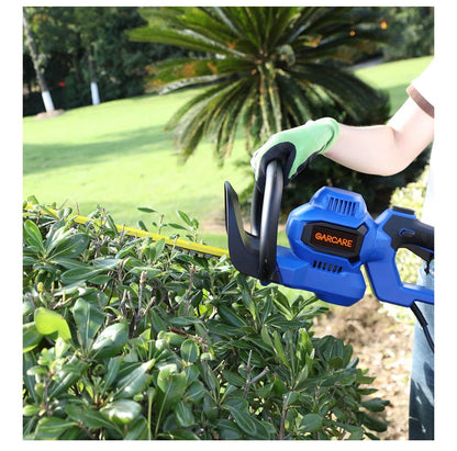 Garcare Electric Hedge Trimmer Corded 4.5 Amp, 24 Inch Dual Action Blades, Rotary Handle, Safety Switches for Hedges, Scrubs, and Branches (Blue/Yellow) (New in Box)