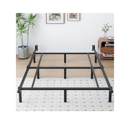 Queen Metal Bed Frame, 7 Inch Low Heavy Duty Platform Bed Frames Queen Size for Box Spring and Mattress, Easy Assembly, Noise Free, Adjustable (Black) (New in Box)