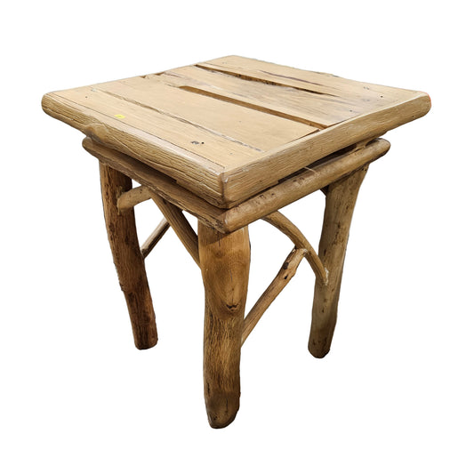 Rustic Log Side Table