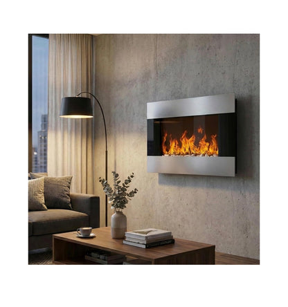 Northwest Electric Fireplace 36 Inch X 8.6 Inch X 22 Inch (Silver) (New in Box)