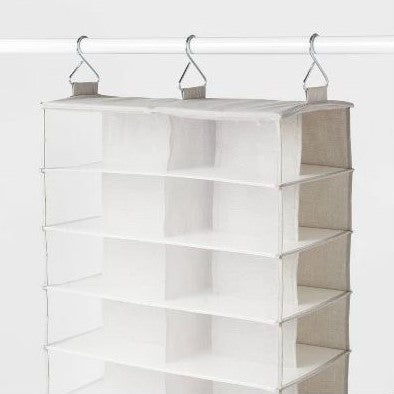 Hanging 44 Pocket Mesh Shoe Organizer Light Gray - Brightroom™