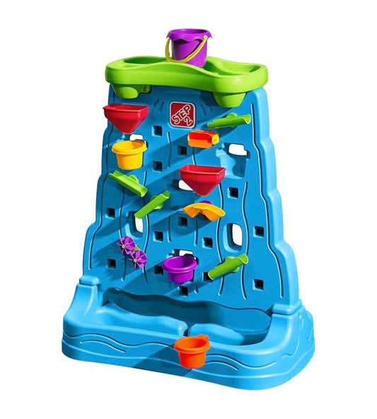 Step 2 Waterfall Discovery Wall, Kids Double Sided Water and Sand Activity Sensory Table, Summer Outdoor Toys, 13 Pieces Toy Accessories, For Toddlers 1.5 + Years Old (In Box)