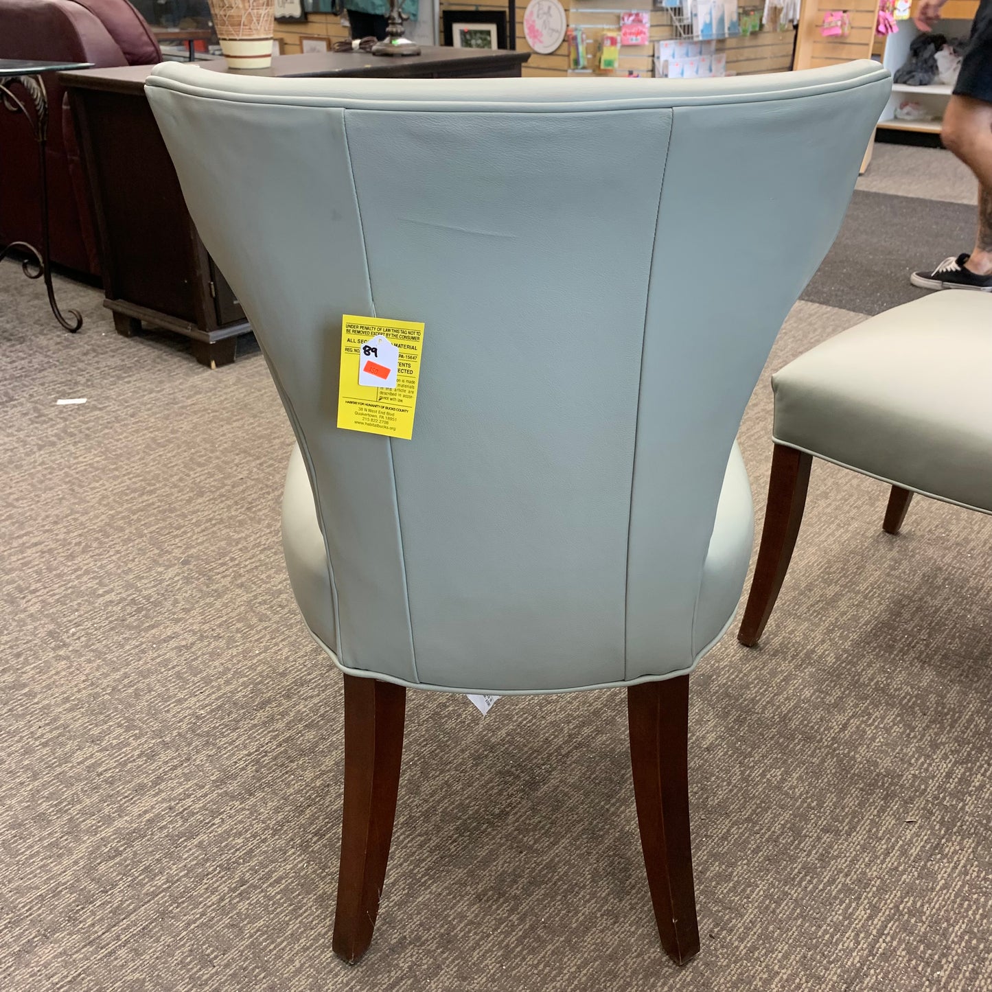 Faux Leather Wingback Dining Chair