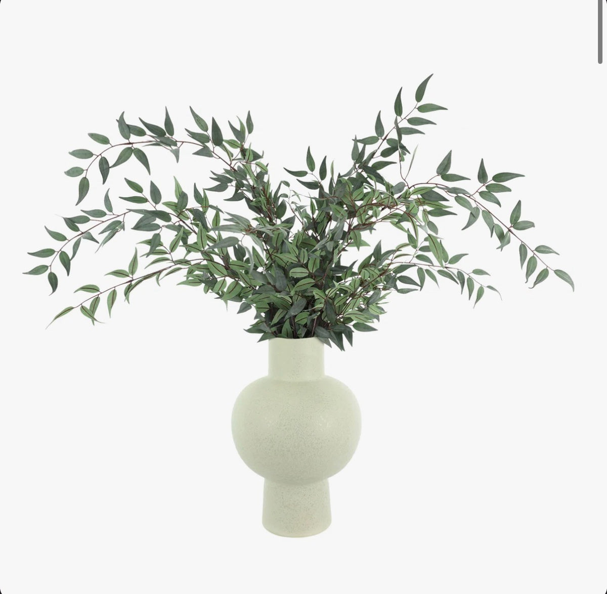 33 Inch Faux Ruscus Plant in Ceramic Decorative Vase (New in Box)