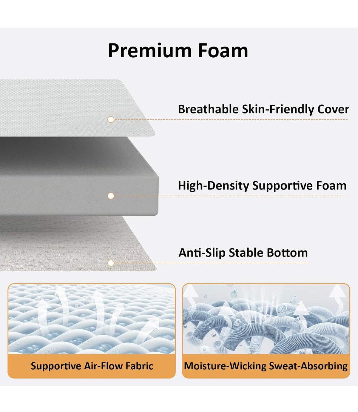 Extra Firm Mattress Topper King Size 4 Inch High Density Bed Topper Super Support Cozy Firm Mattress Pad for Back Pain Breathable Washable Cover with Ant-slip Straps (New in Box)