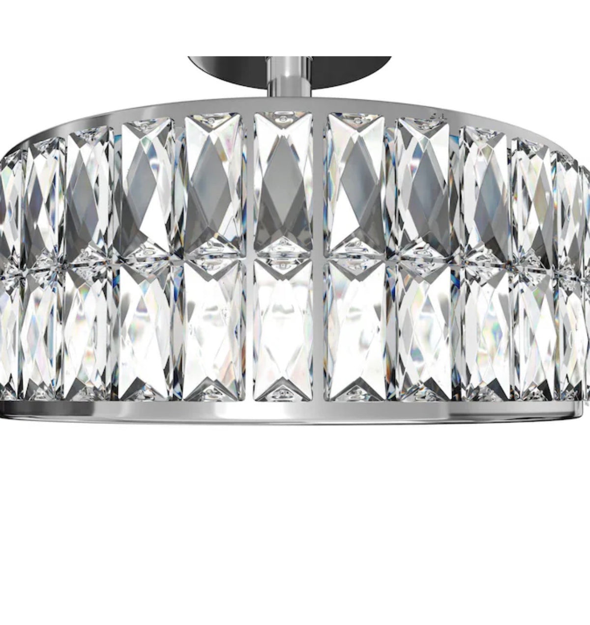 Willow 12.72 Inch Chrome Indoor 1 Light LED Semi-Flush Mount Light with Frosted Glass (New in Box)