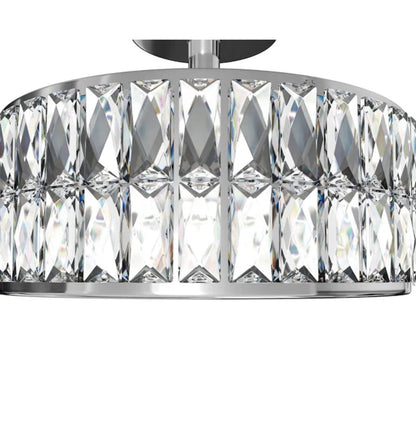 Willow 12.72 Inch Chrome Indoor 1 Light LED Semi-Flush Mount Light with Frosted Glass (New in Box)