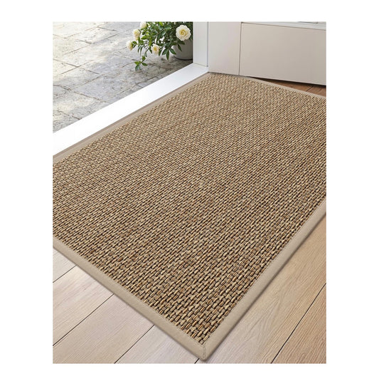 DEXI Ultra-Thin Entryway Indoor Mat 24 Inch X 36 Inch, Non-Slip Rubber Backing Inside Entry Mat, Low Profile Easy Clean Dirt Trapper Doormat for Inside Entrance Patio (Beige) (New in Package)
