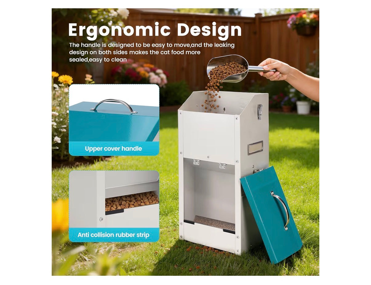 Automatic Dog Feeder Large Breed Outdoor & Indoor Galanized Dog Food Dispenser 15lbs Wall Mountable Gravity Pet FoodStation Auto Feeder Self Feeding with Clear Door for Puppy, Dog, Cat (New in Box)