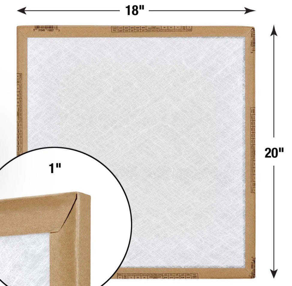 Flanders 10055.011820 18 Inch X 20 Inch X 1 Inch EZ Flow II Spun Fiberglass Disposable Furnace Filter (Pack of 12) (New in Box)
