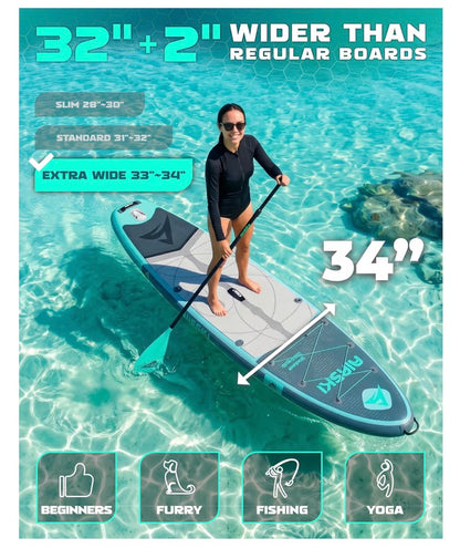 11 inch X 34 inch Wide Inflatable Paddle Board