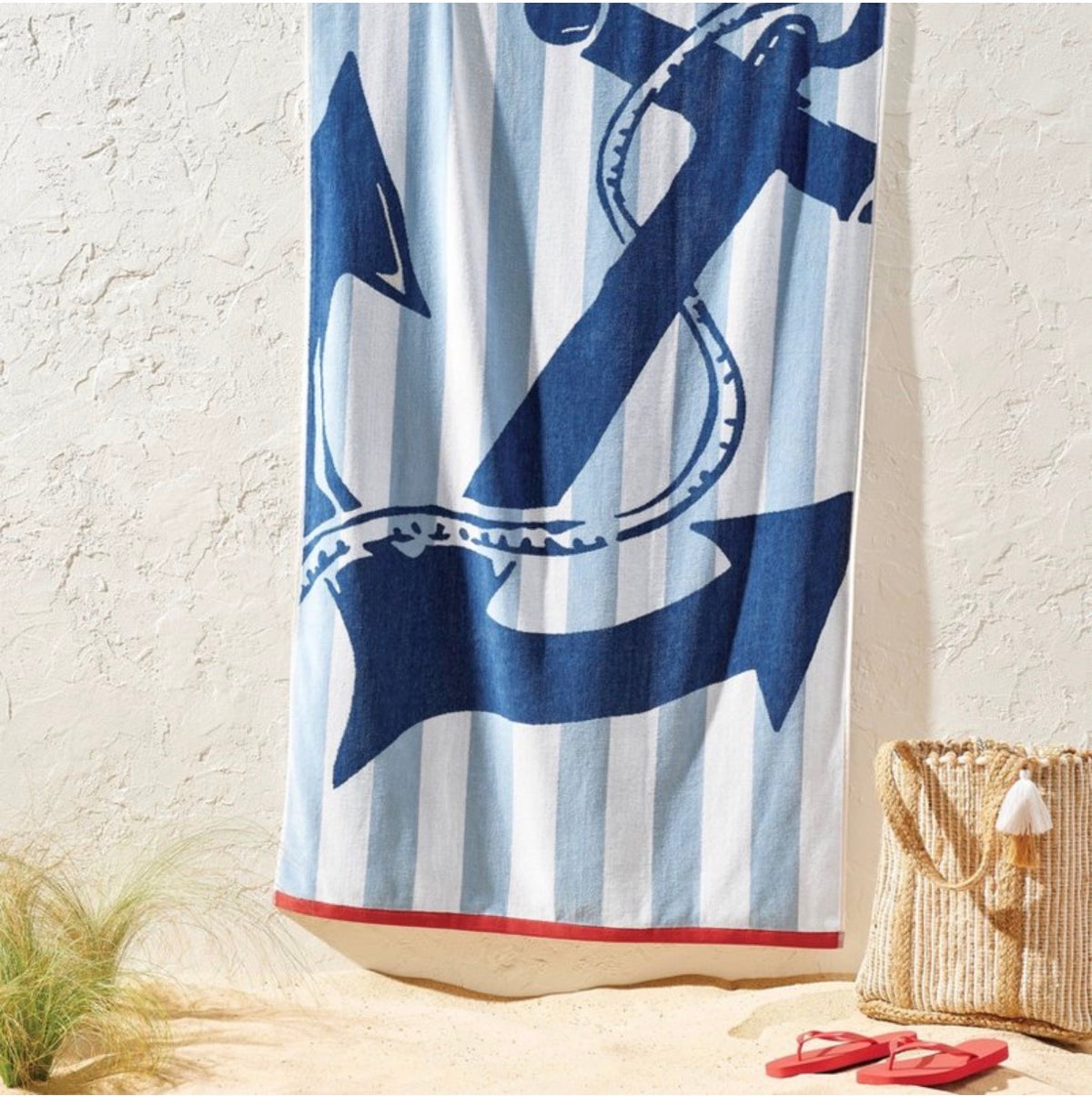 Oversized Nautical Striped Beach Towel - Blue - Room Essentials