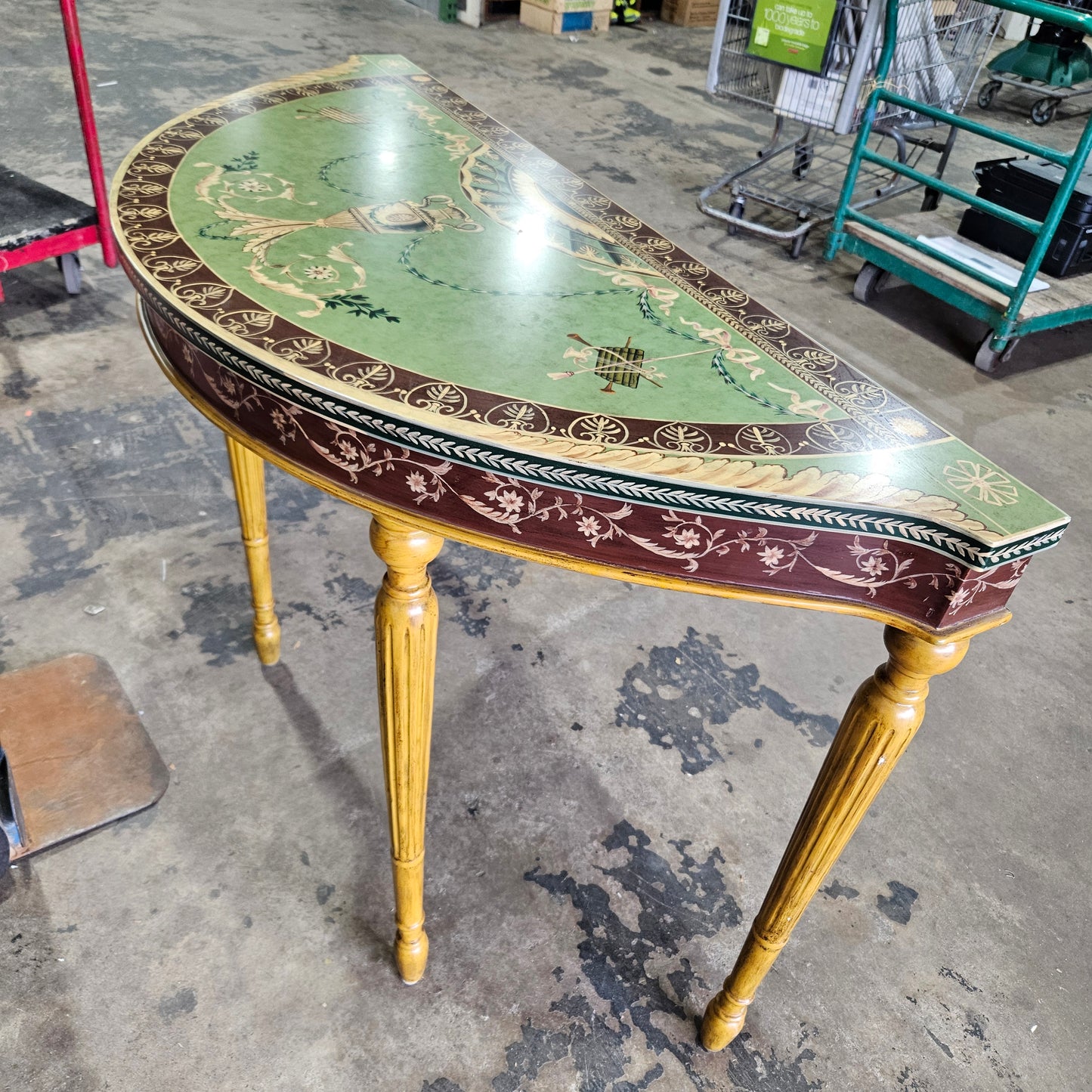 Green Yellow & Brown Sarreid Italy Entryway Console Table