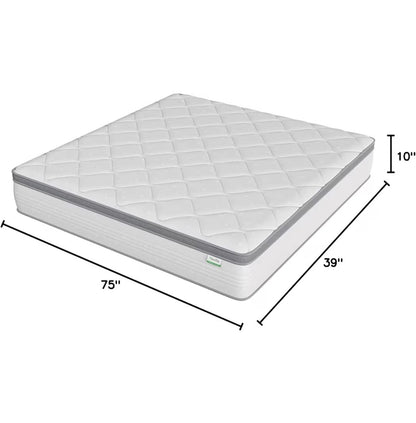 Novilla Twin Size Mattress, 10 Inch Hybrid Mattress in a Box, Comfort Sleep Pocket Innerspring Pillow Top Mattresses for Motion Isolation, Pressure Relief & Edge Support, Medium Firm, CertiPUR-US (New in Box)