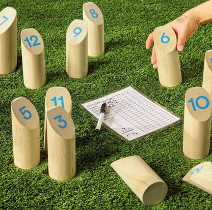 Molki Rubberwood Numbered Peg Game Target toss- Embark - Fun Outdoor Game For Kids 6+